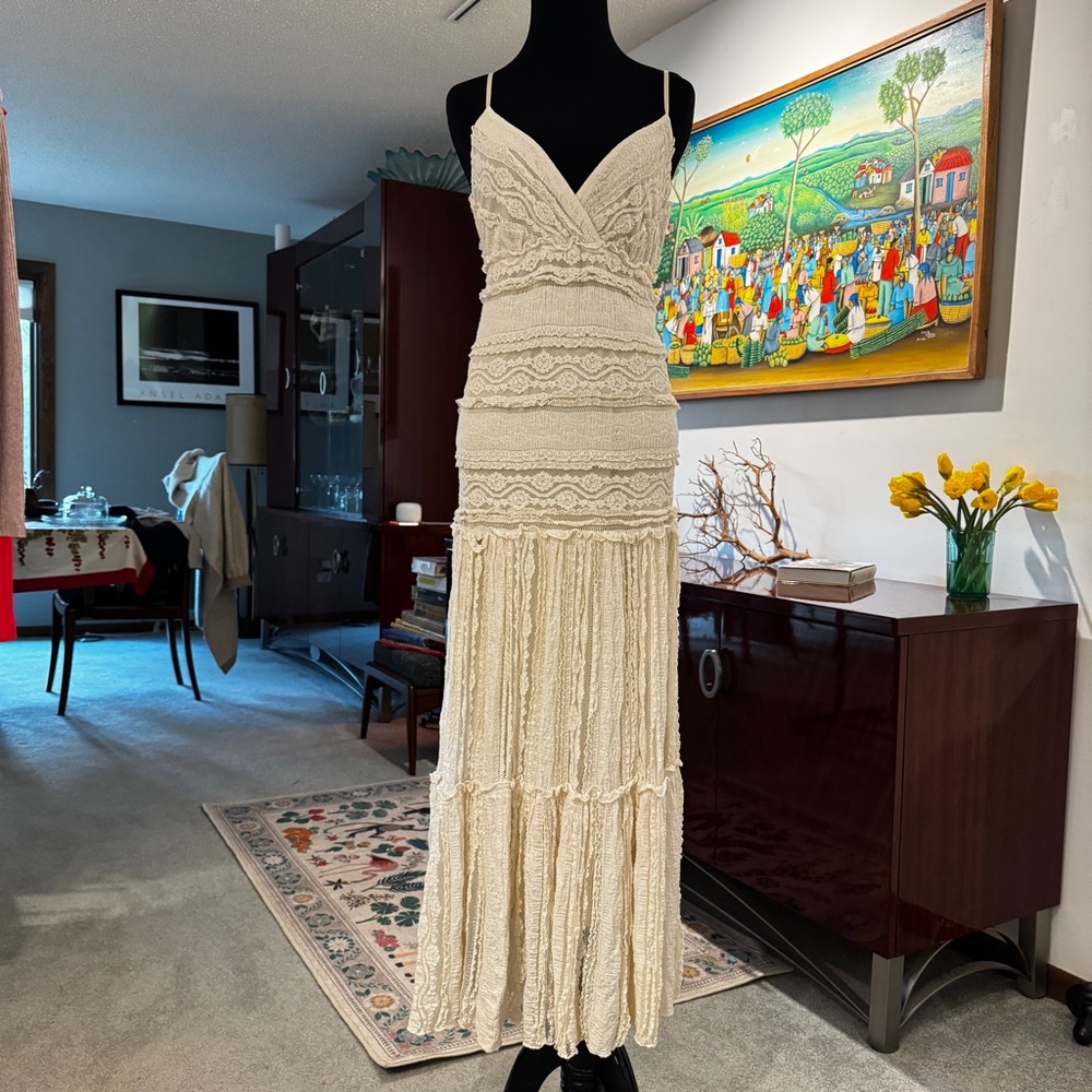 Eliza J Ivory Lace Maxi Dress